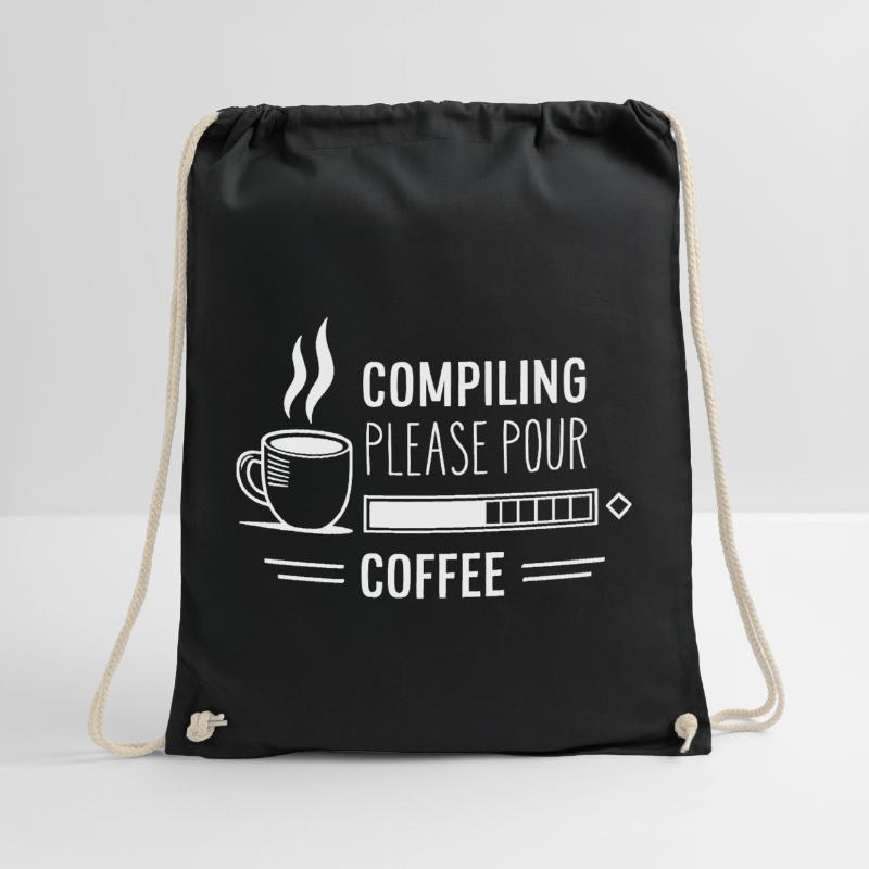 Programmers generate code from coffee Drawstring Bag