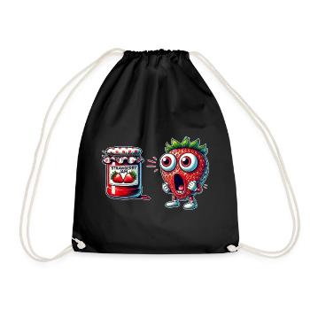 Design amusant de confiture de fraises - Sac de sport léger - noir - Devant
