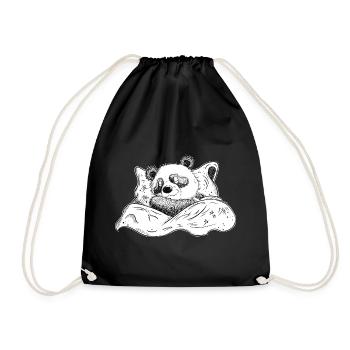 Panda Ours Dort Et Rêve Bonne Nuit - Sac de sport léger - noir - Devant