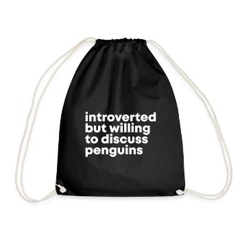 Pinguin - Turnbeutel - Schwarz - Vorne