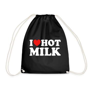 I love hot Milk - Drawstring Bag - black - Front