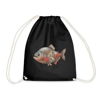 Yakuza Piranha - Drawstring Bag - black - Front