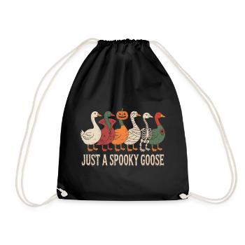 Just A Spooky Goose Halloween Vibes - Drawstring Bag - black - Front