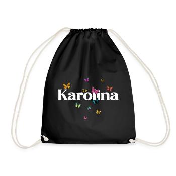 Beau prénom de fille avec des papillons KAROLINA - Sac de sport léger - noir - Devant