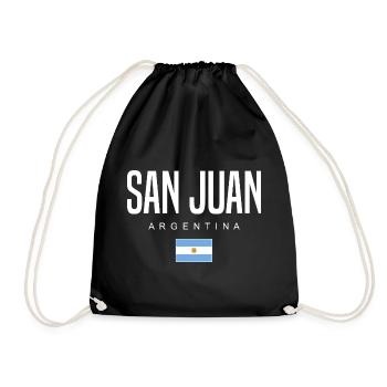 San Juan Argentina Argentinian - Drawstring Bag - black - Front