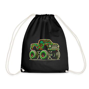 Fleckiges Hemd Beadwork Monster Truck - Turnbeutel - Schwarz - Vorne