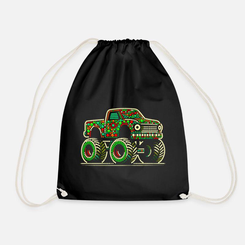 Fleckiges Hemd Beadwork Monster Truck - Turnbeutel - Schwarz