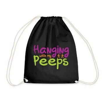 Hanging with my Peeps - Drawstring Bag - black - Front