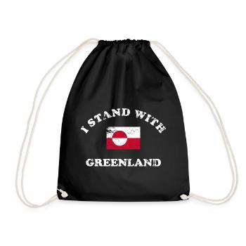 Ich stehe zu Grönland - Turnbeutel - Schwarz - Vorne