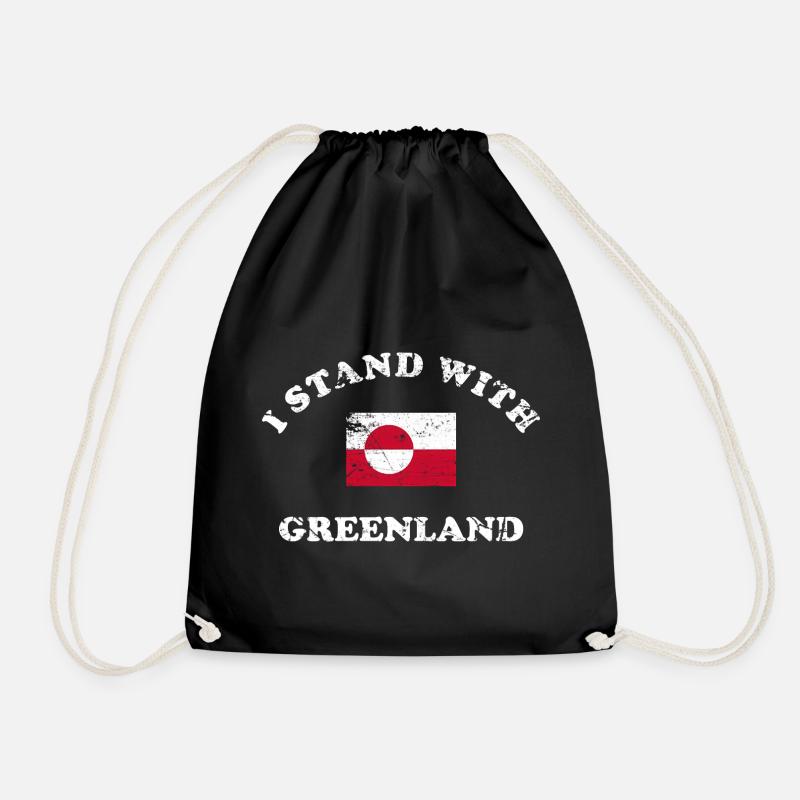 Ich stehe zu Grönland - Turnbeutel - Schwarz