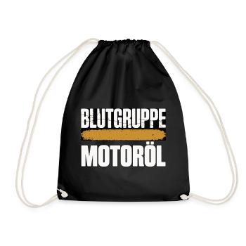 Blood Type Engine Oil Screwdriver Design - Drawstring Bag - black - Front