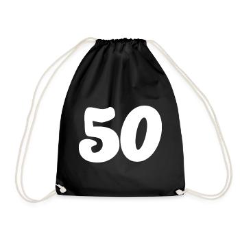 50. 50 YEARS. 50th ANNIVERSARY. 50 YEARS ANNIVERSARY. - Drawstring Bag - black - Front
