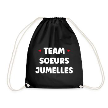 Team Twinned Sisters - Drawstring Bag - black - Front