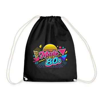Made in the 80s Neon Retro - Turnbeutel - Schwarz - Vorne