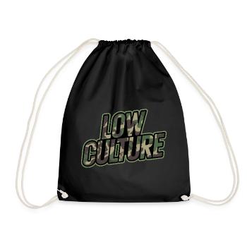 Low Culture Camo Tuning Streetwear JDM Car Style - Drawstring Bag - black - Front