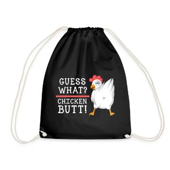 Devinez quoi, chemise en cul de poulet - Sac de sport léger - noir - Devant