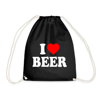 I love beer - Drawstring Bag - black - Front