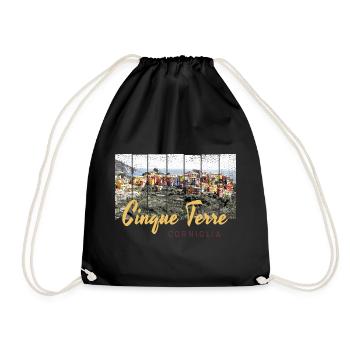 Cinque Terre Corniglia Riomaggiore Italien Vintage - Turnbeutel - Schwarz - Vorne