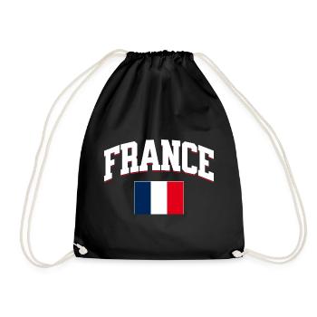 France Football Lover Retro Sports Design - Drawstring Bag - black - Front