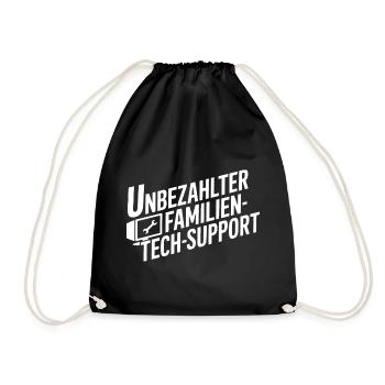Unbezahlter Familien Tech-Support - Drawstring Bag - black - Front