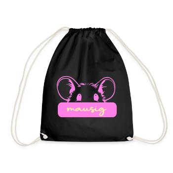 Cute Mouse - Drawstring Bag - black - Front