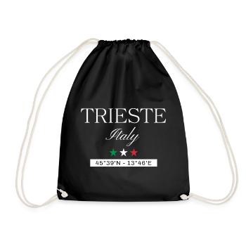 Triest Italien Souvenir – Reise minimalistisch - Turnbeutel - Schwarz - Vorne