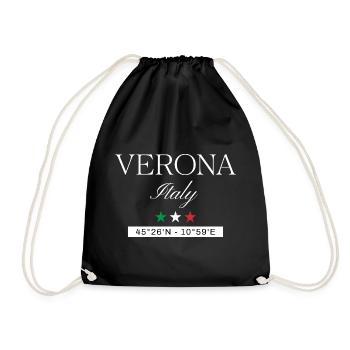 Verona Italien Souvenir – Reise minimalistisch - Turnbeutel - Schwarz - Vorne