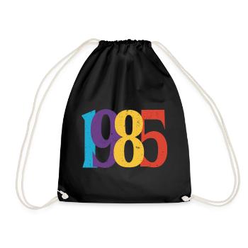 Geboren 1985 Geburtstagsgeschenk Geburtstag 85 - Turnbeutel - Schwarz - Vorne