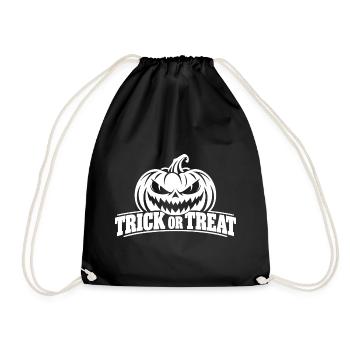 Gruseliger Kürbis Trick or Treat - Turnbeutel - Schwarz - Vorne