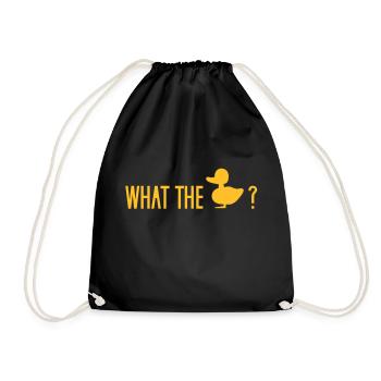What The Duck? What The Fuck? WTF duck duckling - Drawstring Bag - black - Front
