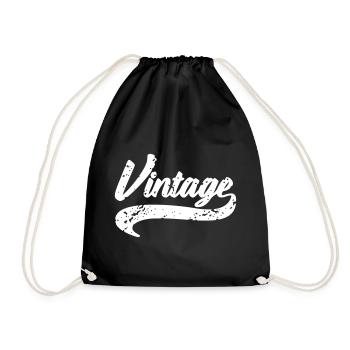 Vintage - Drawstring Bag - black - Front