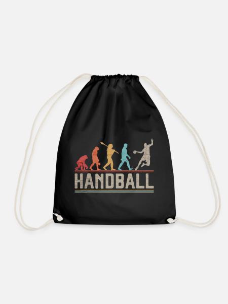 Handball Evolution Handballspieler Geschenk - Turnbeutel - Schwarz
