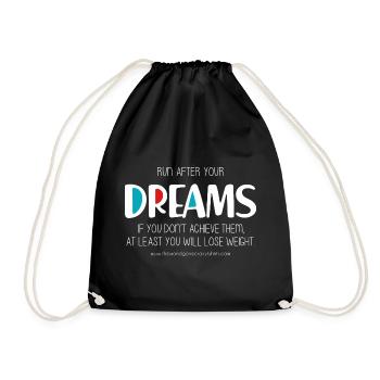 Run after your dreams (dark) - Drawstring Bag - black - Front