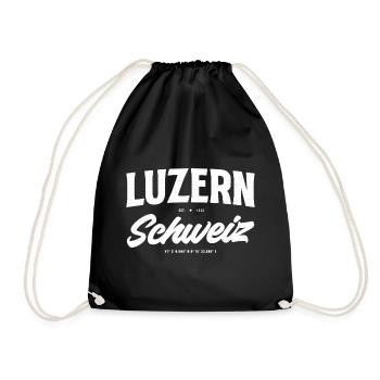 Luzern Schweiz Vintage Logo - Turnbeutel - Schwarz - Vorne