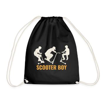 Stunt Scooter Boy Freestyle Scootering Riding - Drawstring Bag - black - Front