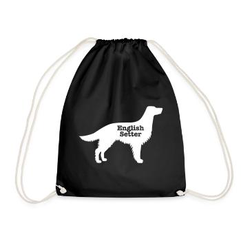 English Setter - Drawstring Bag - black - Front
