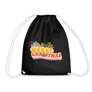 Merry Christmas Groovy - Turnbeutel - Schwarz - Vorne