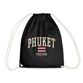 Phuket Thailand Vintage Logo - Drawstring Bag - black - Front