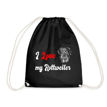 Ich liebe meinen Rottweiler Hunde Design - Turnbeutel - Schwarz - Vorne