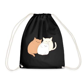 3 sleeping cats - Drawstring Bag - black - Front