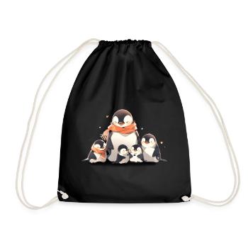 Famille de pingouins - Sac de sport léger - noir - Devant