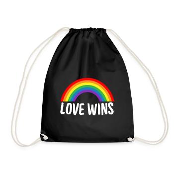Love wins - Drawstring Bag - black - Front
