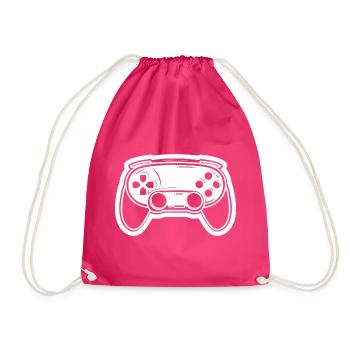 Video Game Controller Drawing - Drawstring Bag - fuchsia - Front