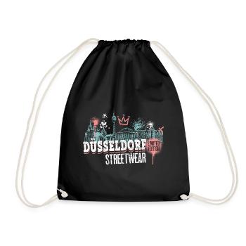 Dusseldorf Skyline City Germany Graffiti - Drawstring Bag - black - Front
