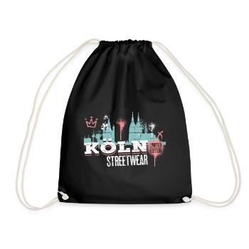 Cologne Skyline City Germany Cologne Graffiti - Drawstring Bag - black - Front