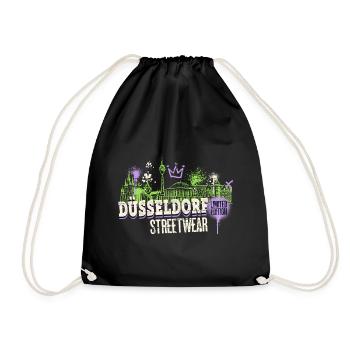 Dusseldorf Skyline City Germany Graffiti - Drawstring Bag - black - Front