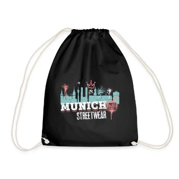 Munich Munich Skyline City Germany Graffiti - Drawstring Bag - black - Front