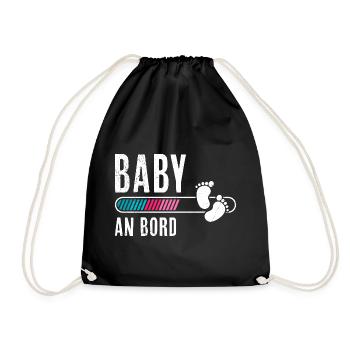 Werdende Mütter BABY AN BORD Lustiges - Turnbeutel - Schwarz - Vorne