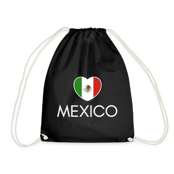 Cœur avec drapeau mexicain, fierté mexicaine - Sac de sport léger - noir - Devant