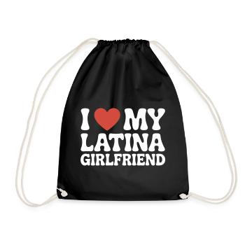 I Love My Latina Girlfriend Valentinstag - Turnbeutel - Schwarz - Vorne
